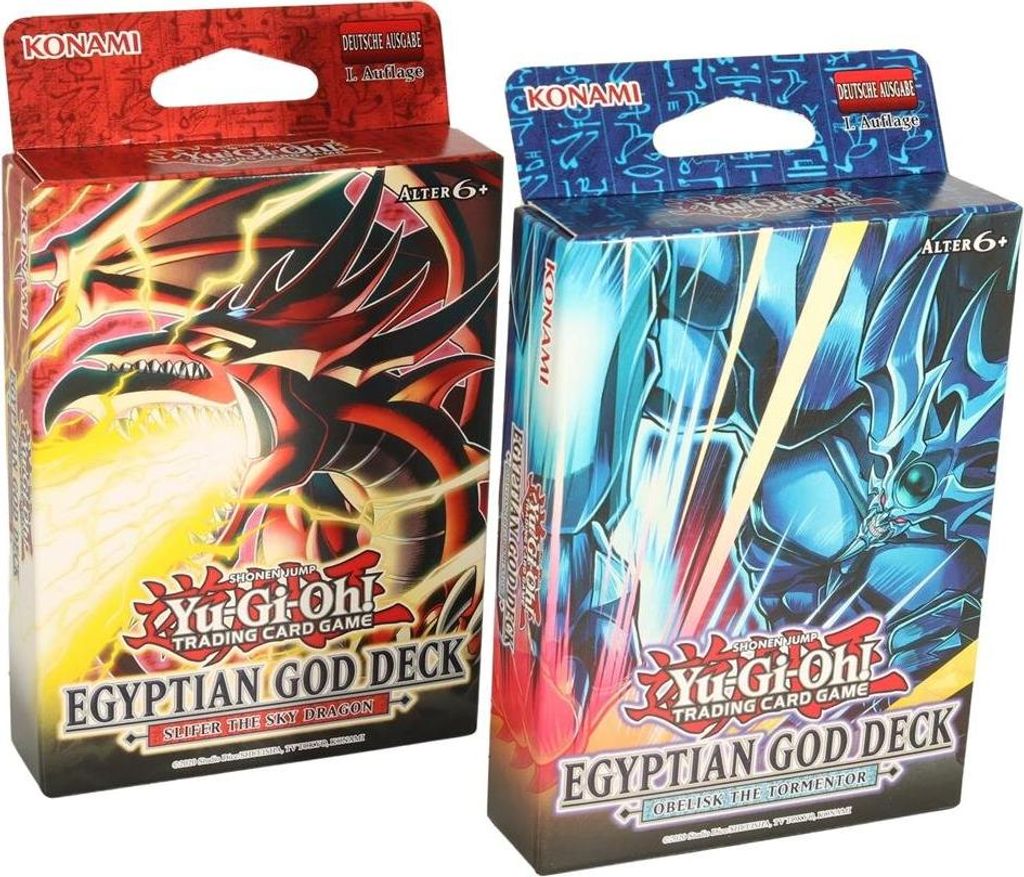 Yu-Gi-Oh! Egyptian God Decks – Slifer & Obelisk (Deutsch) | Structure Deck | Neu &| Slifer der Himmelsdrache & Obelisk der Peiniger | Deutsches T...