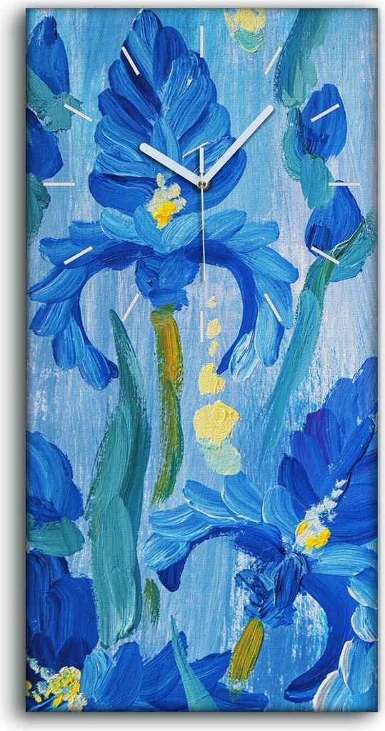 Leinwand Wanduhr Wandkunst Uhr Geräuschlos Kunstdruck 30x60 Gemälde Kunst Blumen - weiße Hände