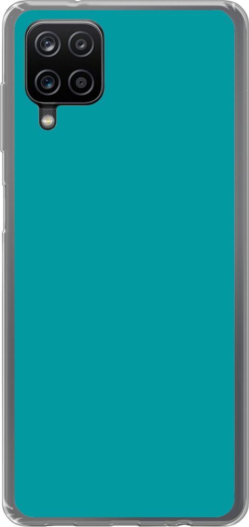 MuchoWow Handyhülle Schutzhülle Hülle für Telefoonhoesje Samsung Galaxy A12 Blau - Unifarben Silikon Softcase Handy Hülle - Bild