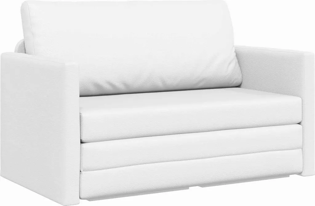 Canapé convertible 2 places Blanc en PVC 124 cm - Banquette BZ vidaXL