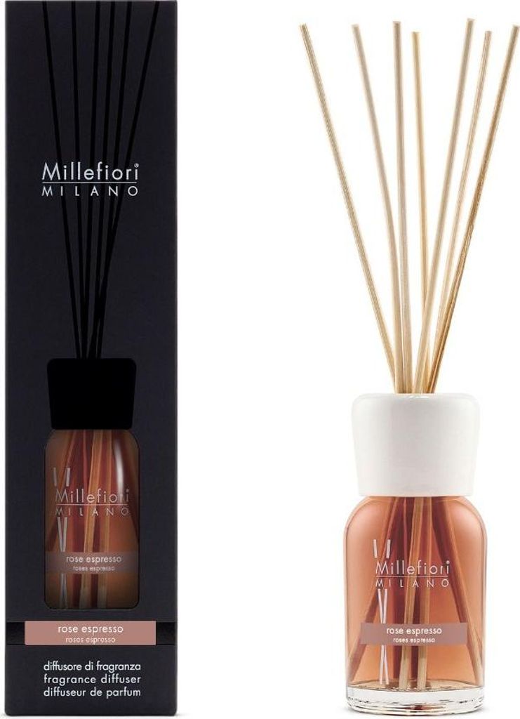 Millefiori Rose Espresso, Duftflasche, Schilfaroma-Diffusor, 0,1 l