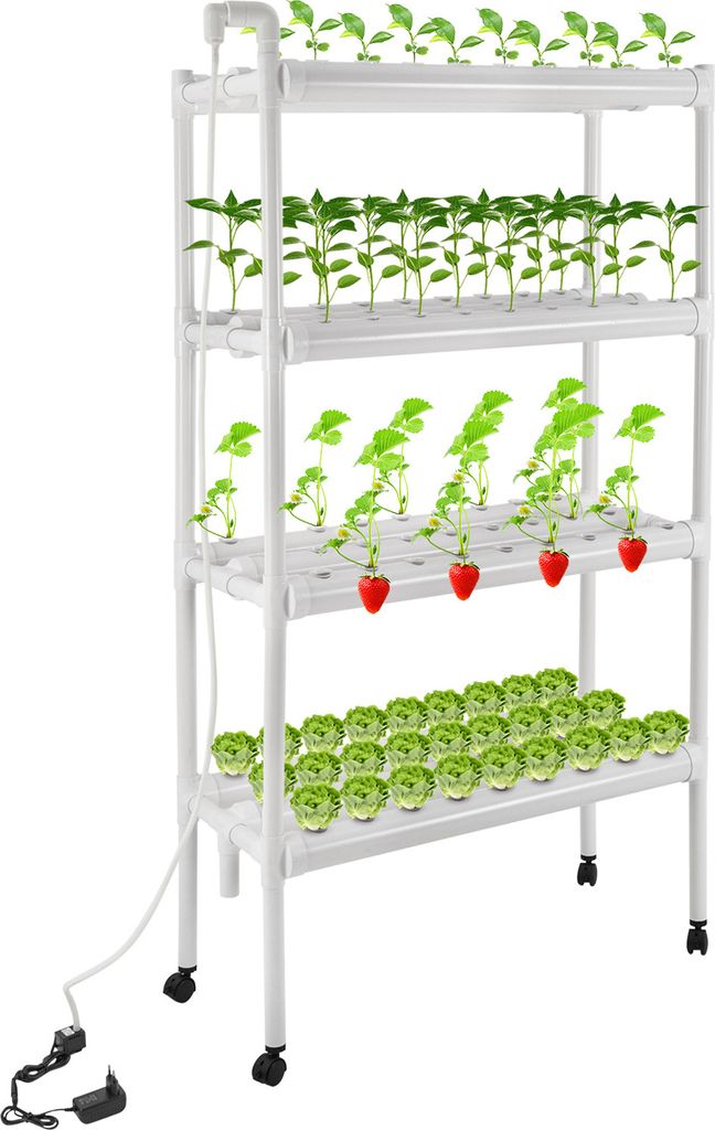108 otvorů 4-stupňový hydroponický systém s koly PVC Obrázek produktu 