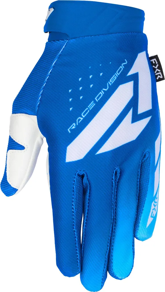 Gants FXR Reflex anti-ampoules bleu blanc taille M pour motocross et MX