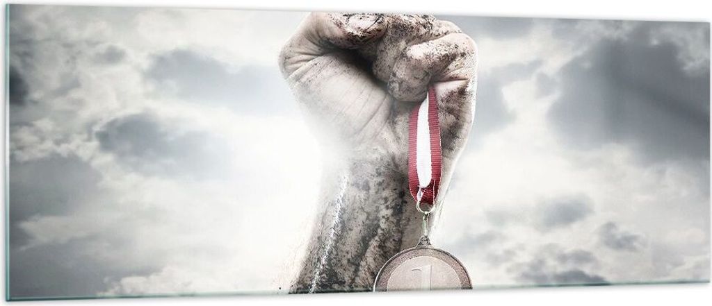 Bilder auf glas - Sport Medaille Sieg Trophäe - 140x50cm - Glasbilder - Wandbilder - Kunstdruck - zum Aufhängen bereit - Wanddekoration aus Glas ...