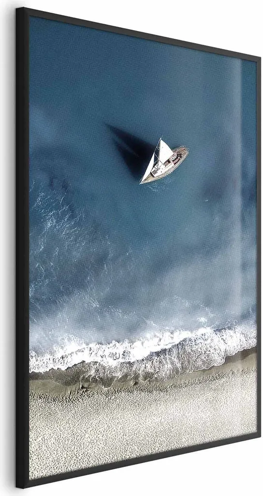 Poster Nautico 40x60 Cornice Nera Slim - Quadro Yacht per Interni Moderni