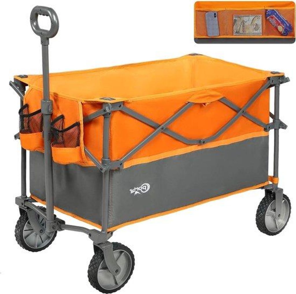 Große Camping-Tuinen-Strand-Trolley - Opvoubarer Wagen mit Wielen - Große Kapazität - Picknick-Trailer Handwagen