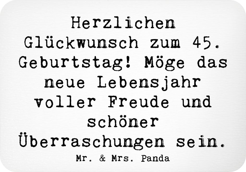 Mr. & Mrs. Panda magnet Spruch 45. Geburtstag Freude - Weiß - Geschenk, whiteboardmagnet, Gratulation, zettelhalter, Jubiläum, Happy Birthday, Al...