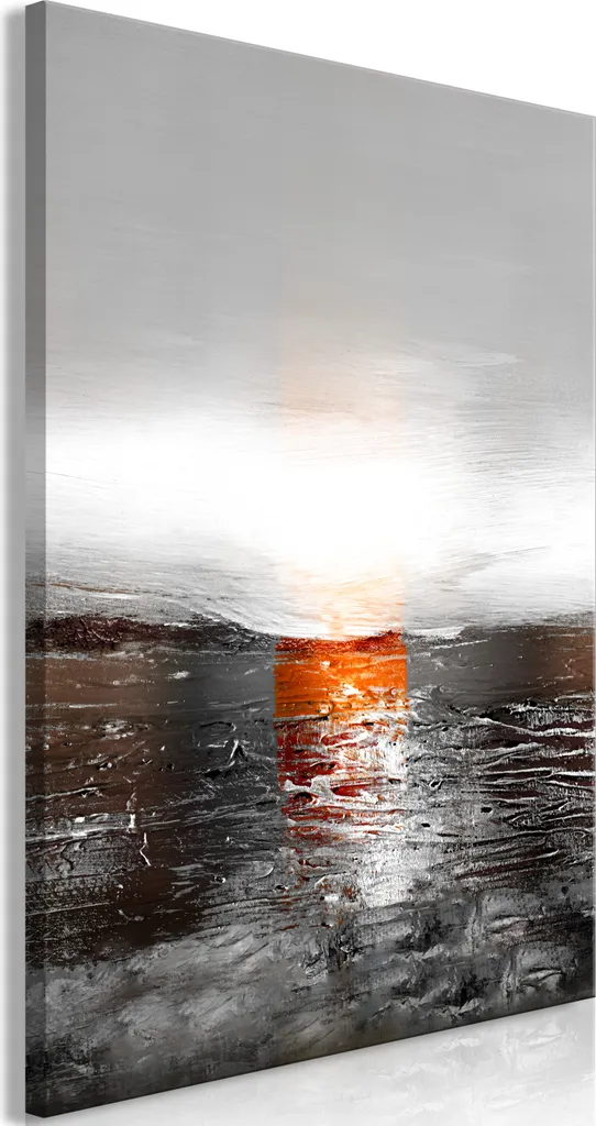 Vliesstoff Leinwandbild - Riflesso di colori (1 parte) - Tramonto su sfondo astratto dipinto 80x120 cm Abstrakt a-A-0448-b-a