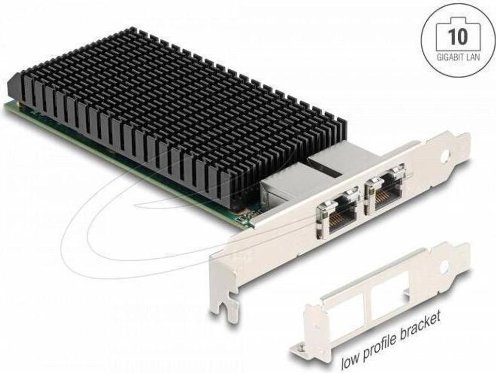 Delock PCI Express x8 Netzwerkkarte 10 Gigabit LAN 2 x RJ45 X540 (88522)