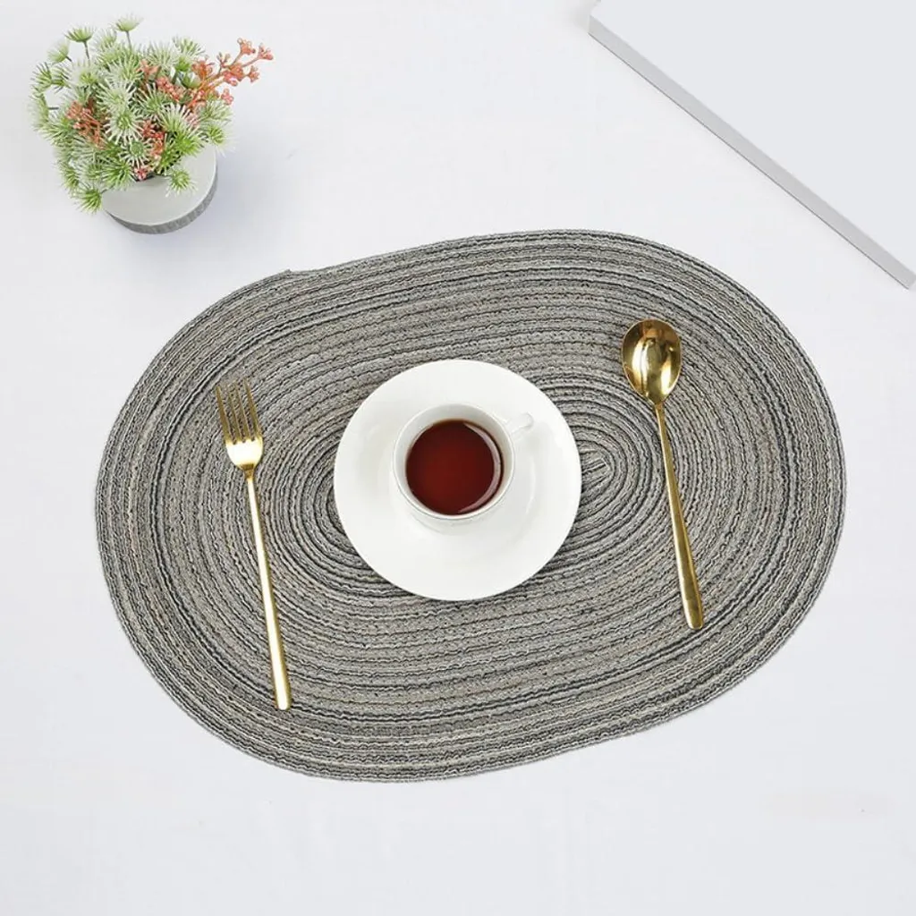 Finies les Rayures avec ces Dessous de Plat Gris Ovales - Set de 6
