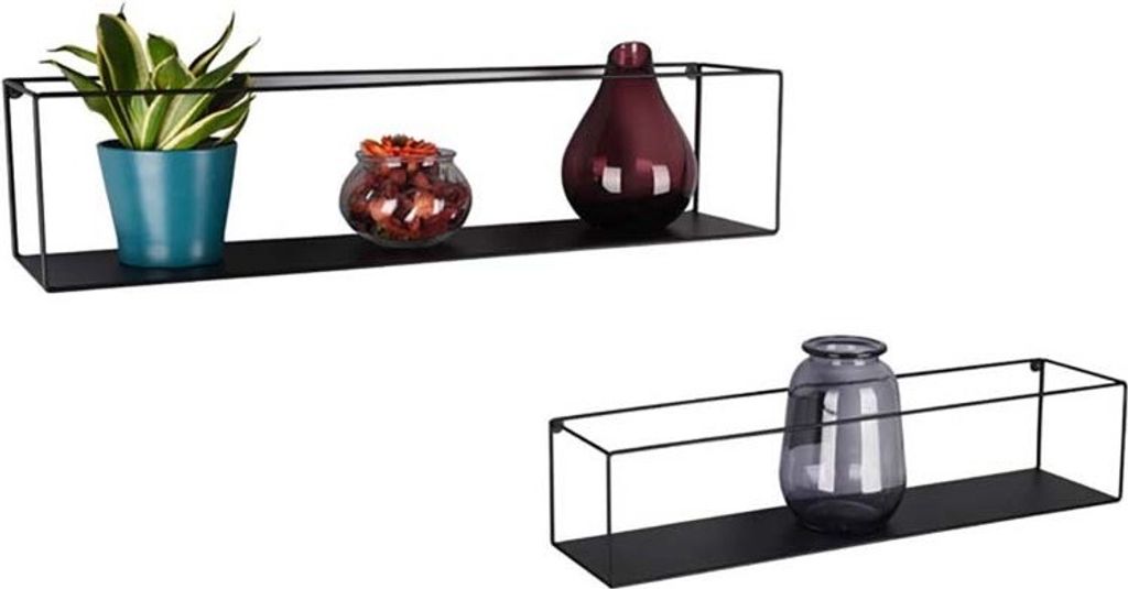 Industriedesign Wandregale aus Metall schwarz - Drahtkörbe Produktbild 