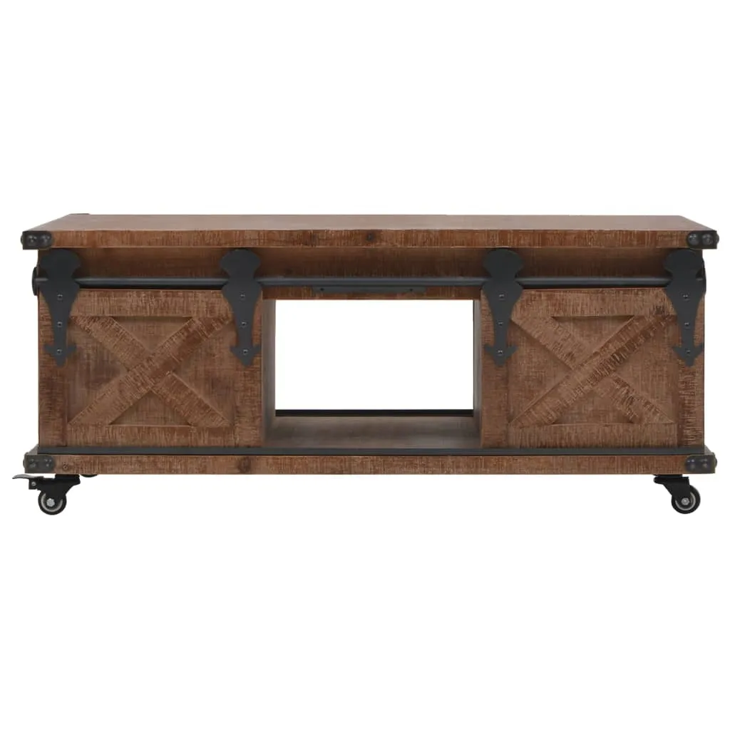 Table basse vidaXL pour salon chaleureux - Bois massif brun 91 cm