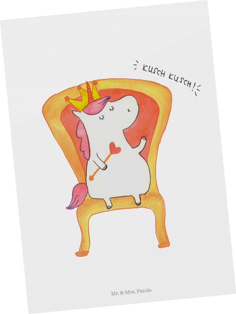 Mr. & Mrs. Panda Grußkarte Einhorn Prinzessin - Weiß - Geschenk, bildkarte, Ansichtskarte, Geburtstag, Geburtstagsgeschenk, Unicorn, Postkarten, ...