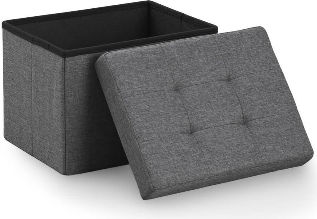 Blumtal Sitzbank mit Stauraum - Truhenbank mit Stauraum 41x31x31 cm - kleine Sitztruhe mit Stauraum Anthrazit