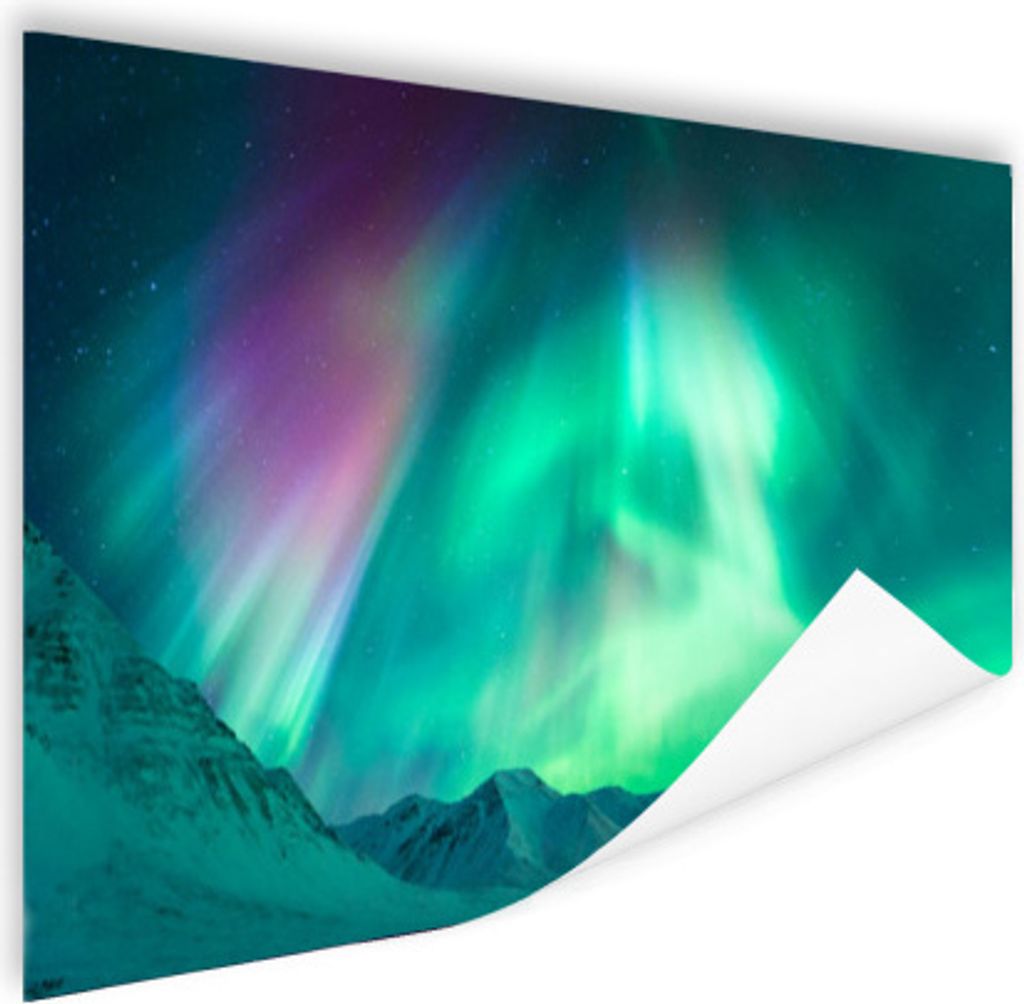 MuchoWow Poster Nordlichter - Berg - Nacht 60x40 cm - Schlafzimmerdekoration