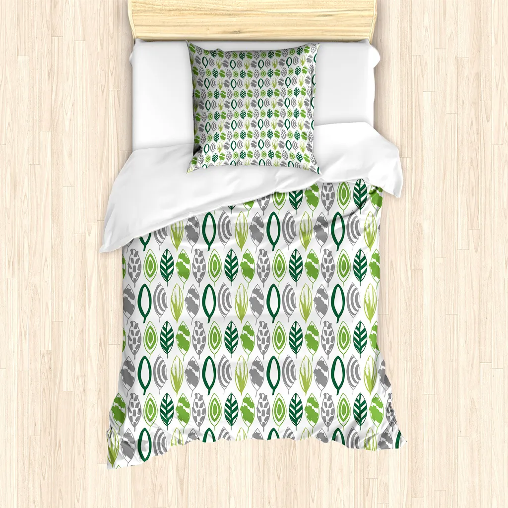Offerta Set Copripiumino ABAKUHAUS 135x200 Antiacaro Foglie