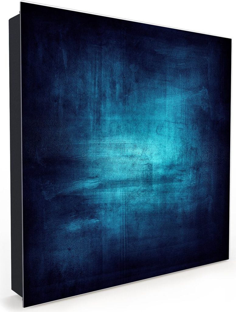 Nachbildung-Schlüsselkasten, Magnetpinnwand und Memoboard mit Glasfront Motiv Blaue Strukturen