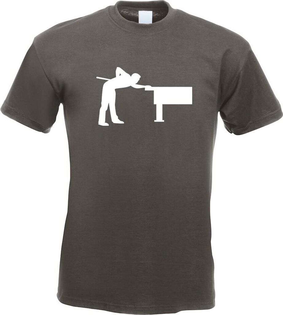 Kiwistar - T-Shirt - Graphit - Billard Pool Spieler Figur Motiv Bedruckt Funshirt Design Print - mit Motiv Bedruckt - Funshirt Design - Sport - Fre...