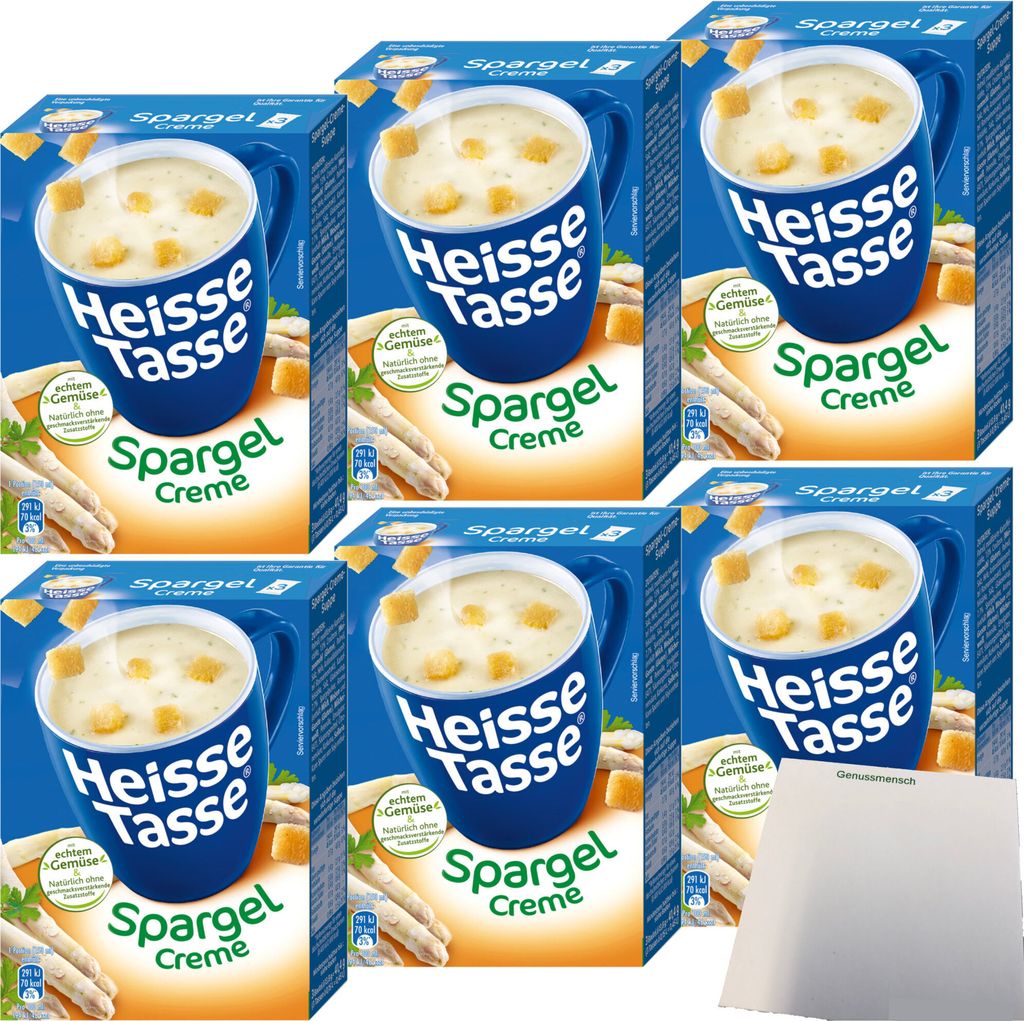 Erasco Heisse Tasse Spargel-Creme 6er Pack (18x Beutel a 13,8g) + usy Block