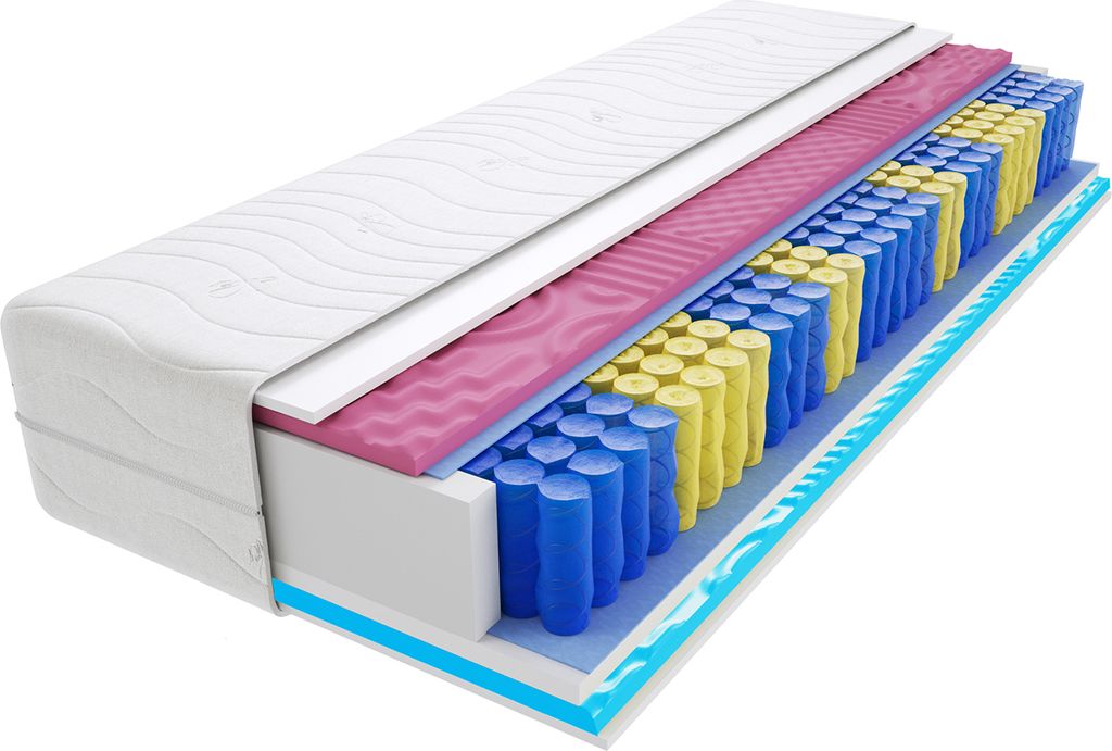 Matratze 70x140 cm Doppelmatratze, H3 Mittelfest Federkernmatratze, Taschenfederkernmatratze 20 cm Hoch Profilierter Moletschaum Profilierter Visco...