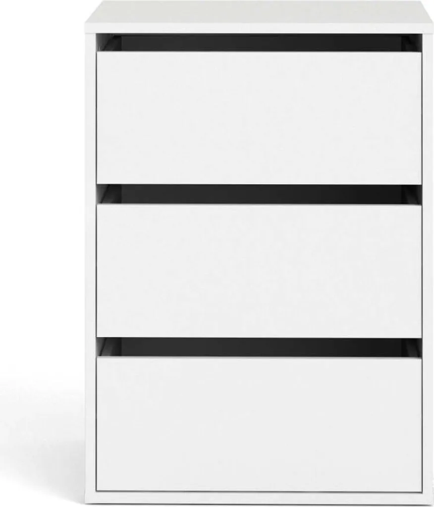 Commode Compacte Blanche 3 Tiroirs Adonino en Bois Solide - 8
