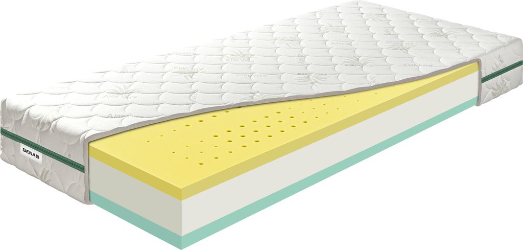 Schaummatratze Benab Zero Bio&Natural 21 Matratze 120 x 200 cm H3 / H4 hart 21 cm hohe Schaummatratzen, Aloe Vera, Antibakteriell, BIO Schaum, PUR