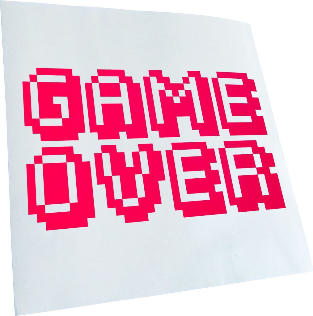 hauptsachebeklebt Kiwistar - Autoaufkleber - Game Over Pixel Schrift Heckscheibe - Aufkleber für Auto Kfz Fahrrad, LKW, Truck Mofa