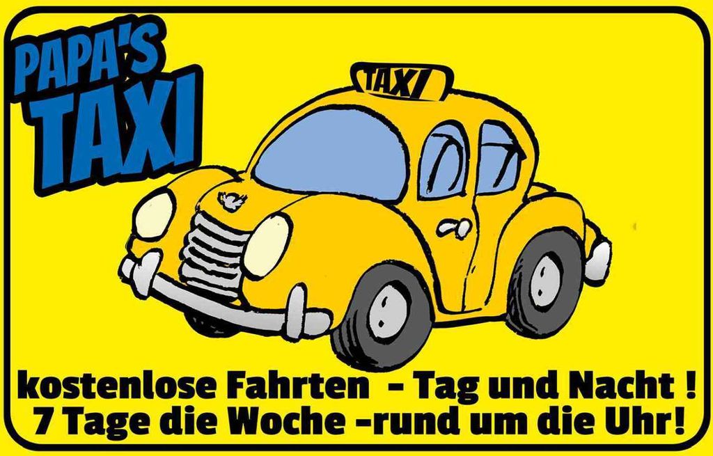vianmo Holzschild 12x18 cm Papa`s Taxi e Fahrten Dekoration