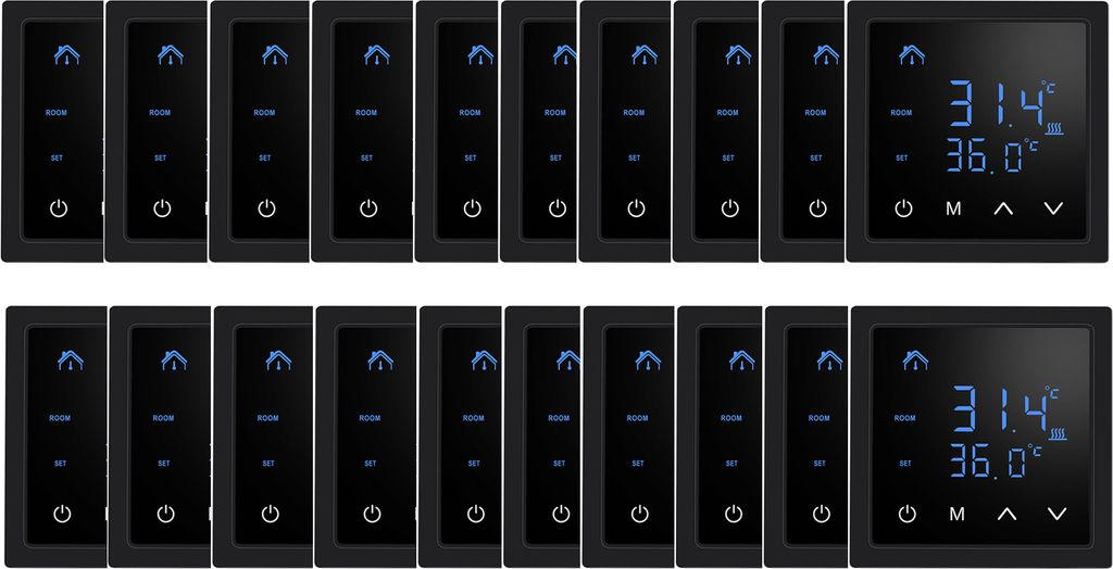20X Smart Thermostat 16A Raumthermostat elektrische Heizungssteuerung Fußbodenheizung, mit LED-Touchscreen, für zu Hause Büros Einkaufszentren H...