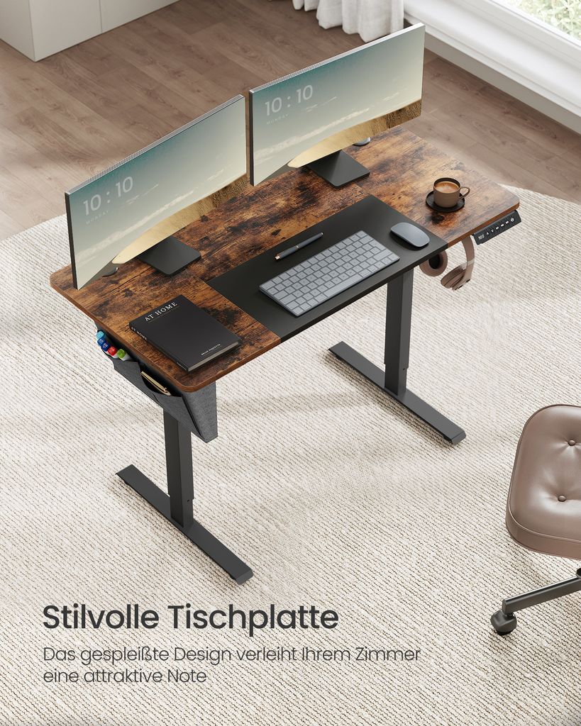 SONGMICS Výškově nastavitelný elektrický stůl 120 cm se 4 Obrázek produktu 2