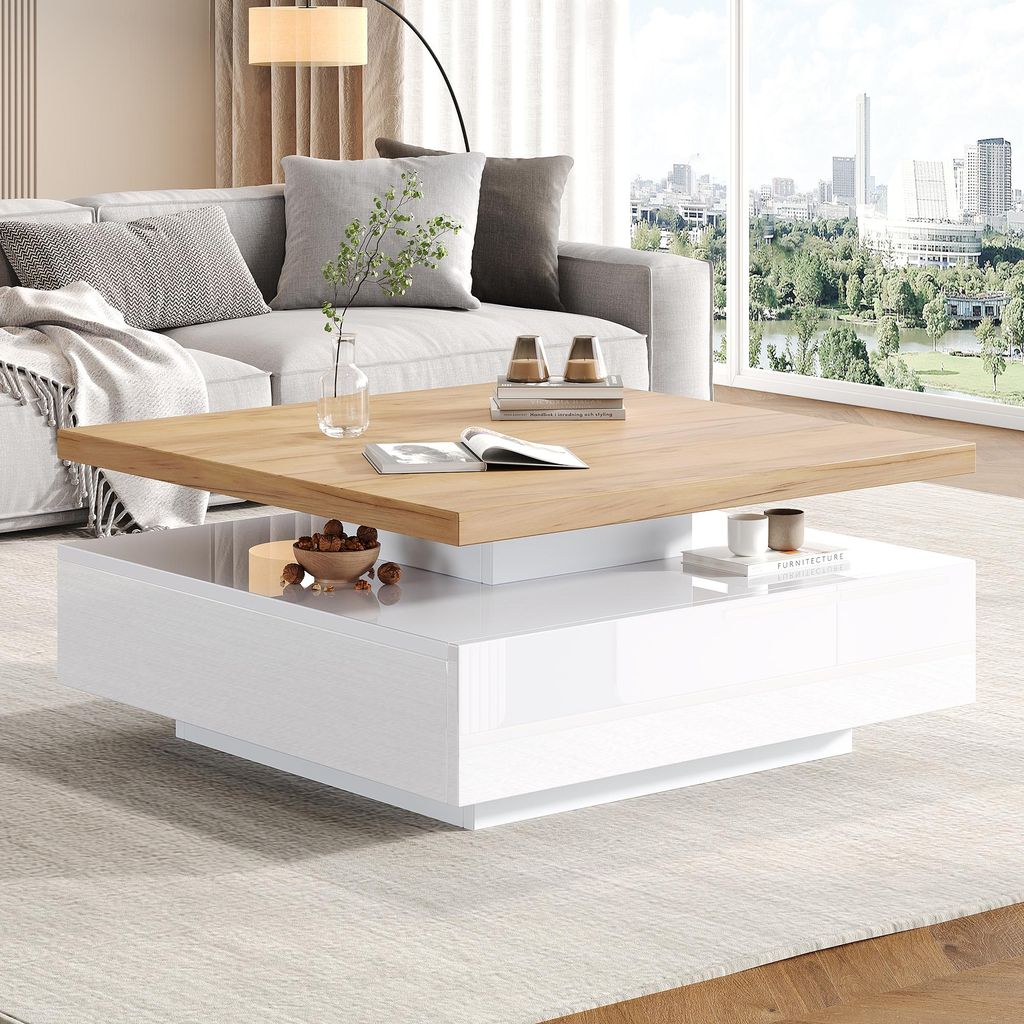 MODFU Table Basse Rotative Moderne, 360° Pivotante avec Image du produit 
