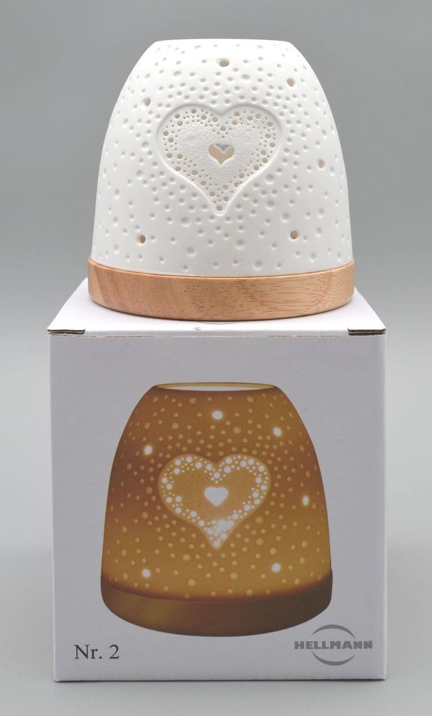 Teelichtleuchte Mini Iglu auf Holzsockel Herz ca. Produktbild 