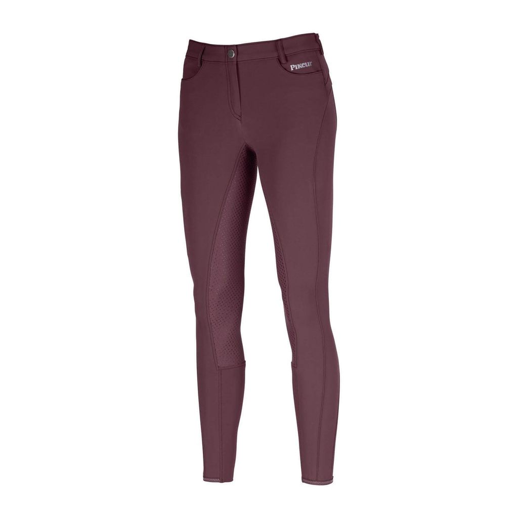 Pikeur Reithose Damen Tesia Grip Vollbesatz Damenreithose Light Aubergine 42