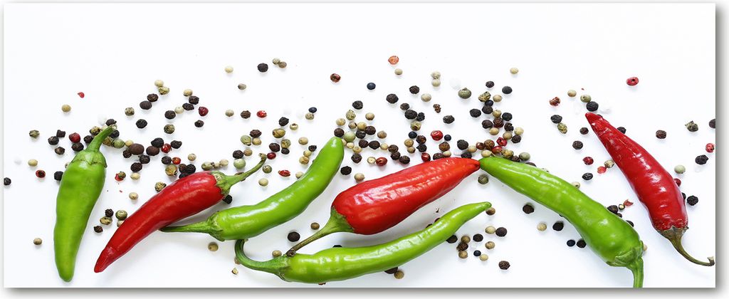 Tulup Leinwandbild - 125x50 cm - Wandkunst - Drucke auf Leinwand - Leinwanddruck - Essen & Getränke - Mehrfarbig - Chilischoten