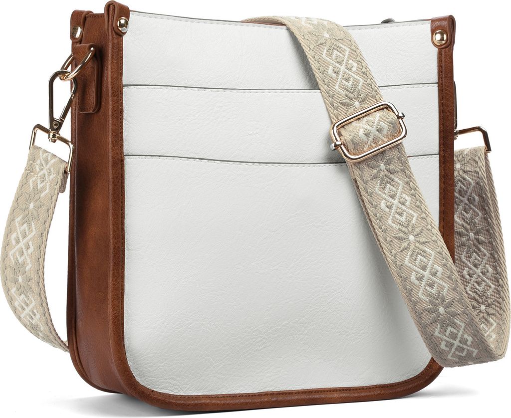 INF Stilvolle PolyurethanShopper-Tasche für Damen: Crossbody-Schultertasche Weiß