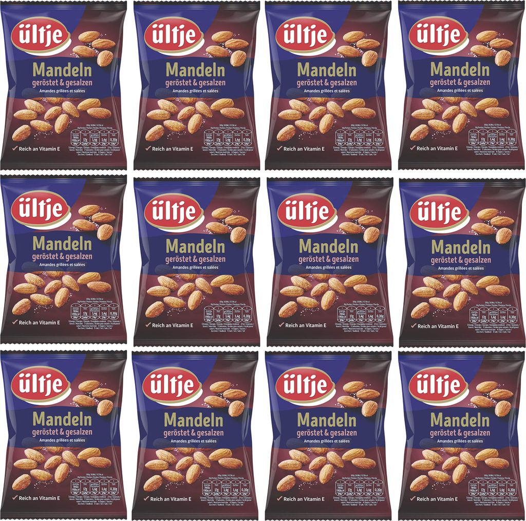 Ültje Mandeln geröstet und gesalzen edle Nüsse 150g 12er Pack