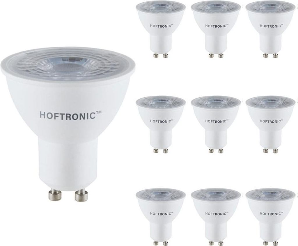 hoftronic LED Lampe GU10 4,5W 345lm 6500K 38° 10er Set