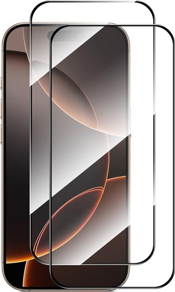 iPhone 17 Pro Max Displayschutz - ENKAY Full-Cover 9H Panzerglas Doppelpack - Schwarz