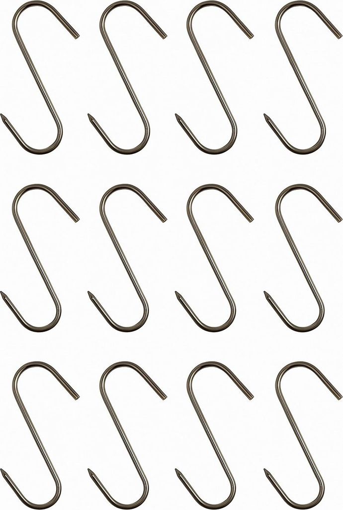 10x Fleischhaken S-Haken 100 x 4mm INOX Rostfrei