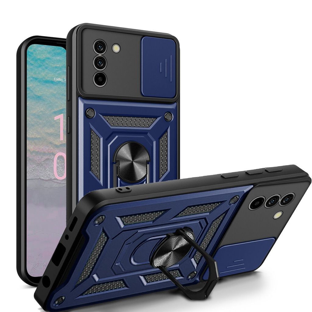 Outdoor Panzer Hülle Nokia G11 G21 Handyhülle mit Slide Kameraschutz Ringhalter Blau