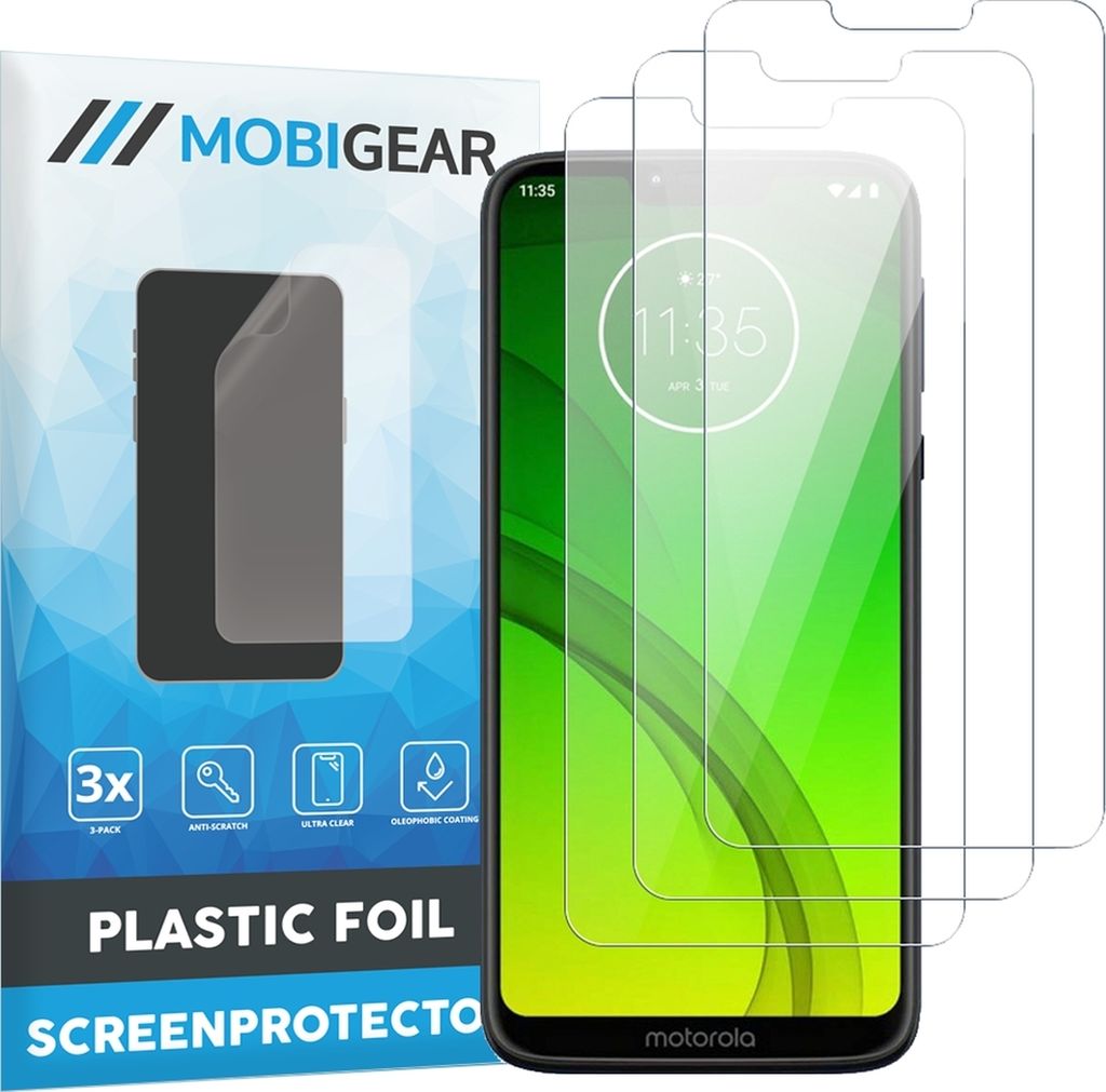 Mobigear Motorola Moto G7 Displayschutz Schutzfolie - Hüllenfreundlich (3er Pack)