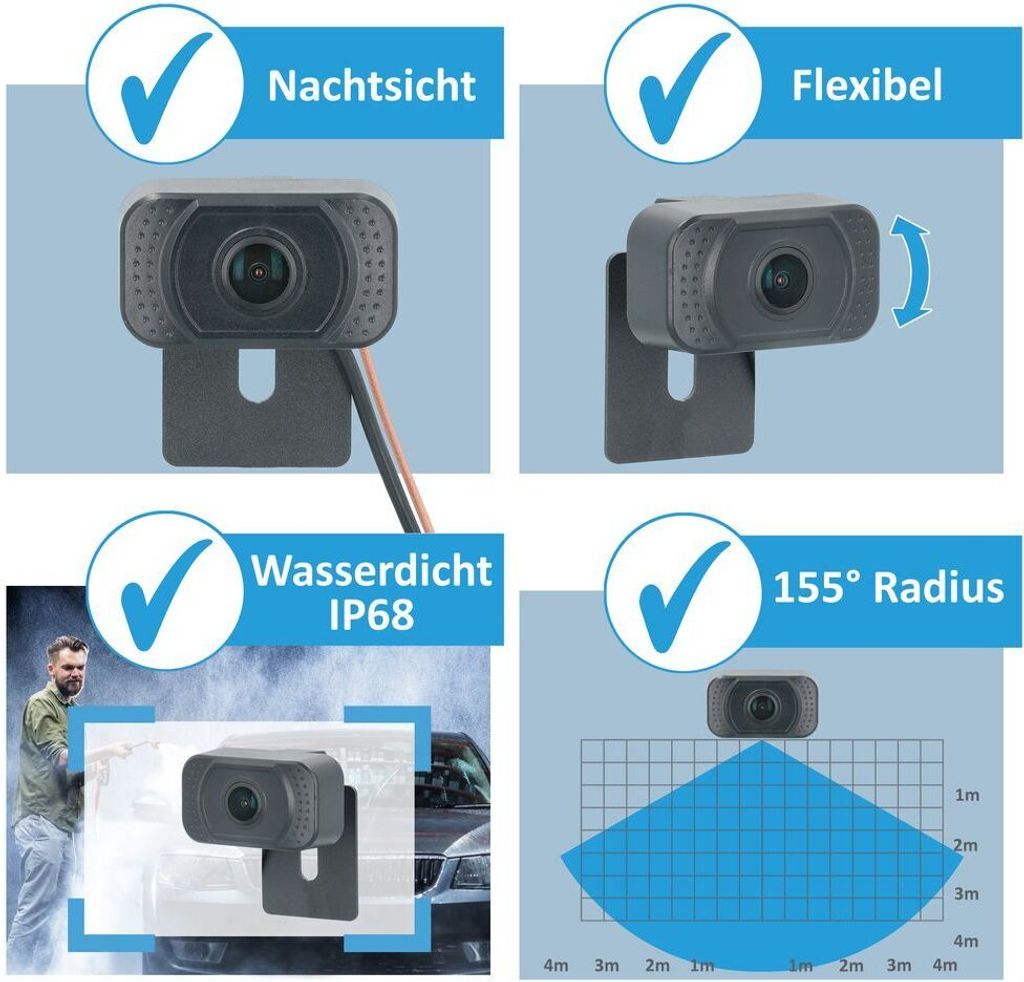 5" FUNK-HD-Set PREMIUM ONE mit 2 Kameras für PKW Wohnmobil Produktbild 3