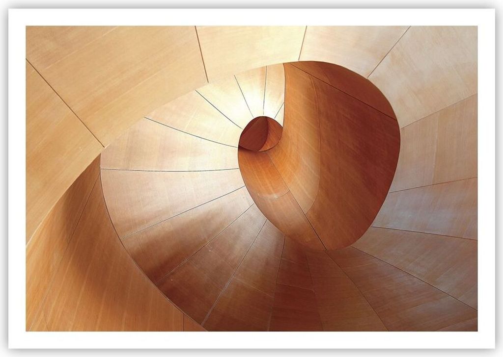 Poster - Poster ohne Rahmen - Dreidimensional Spirale Braun - 100x70 cm - Wand Bild - Wanddeko - Wandbilder - Kunstposter - Wandposter - Bilder - K...
