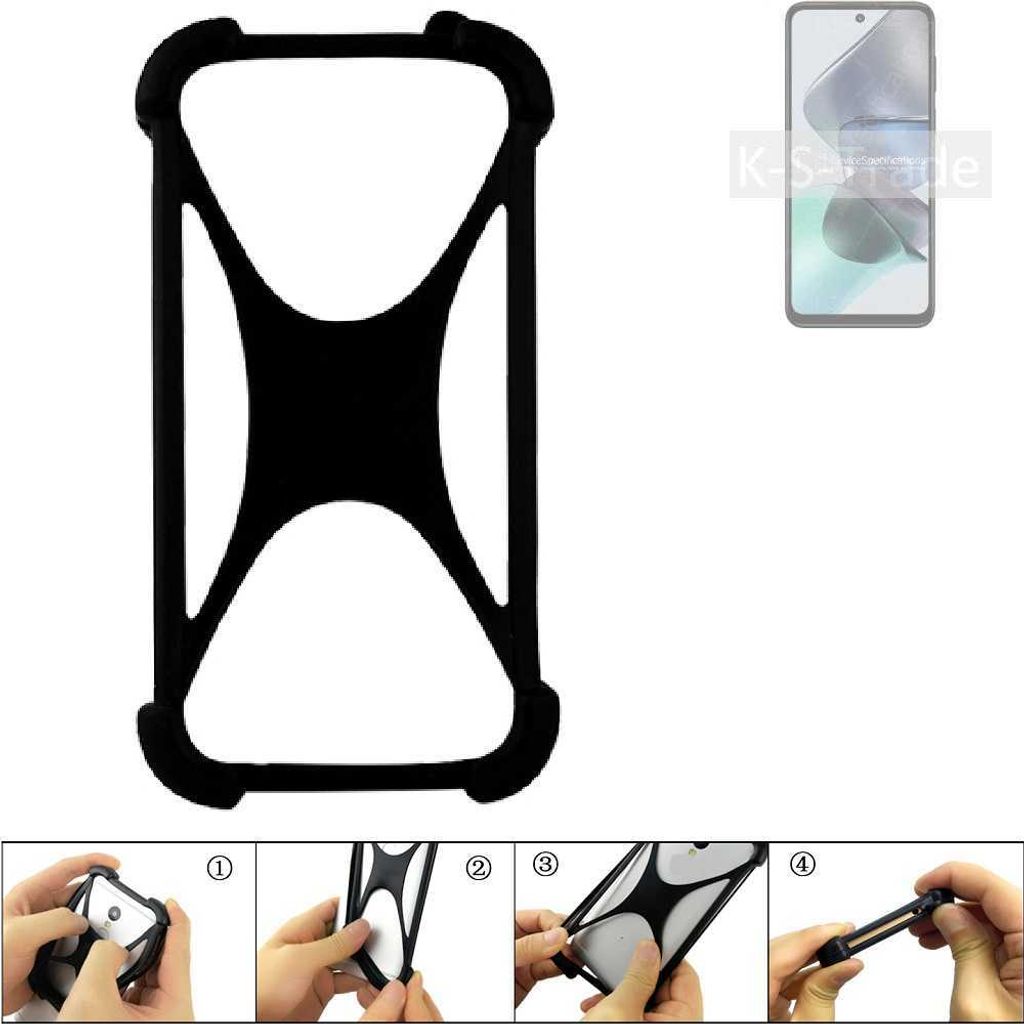 K-S-Trade Handy-Hülle Schutz-Hülle kompatibel mit Motorola Moto G23 Silikon Bumper TPU Softcase Smartphone Stoßschutz, schwarz