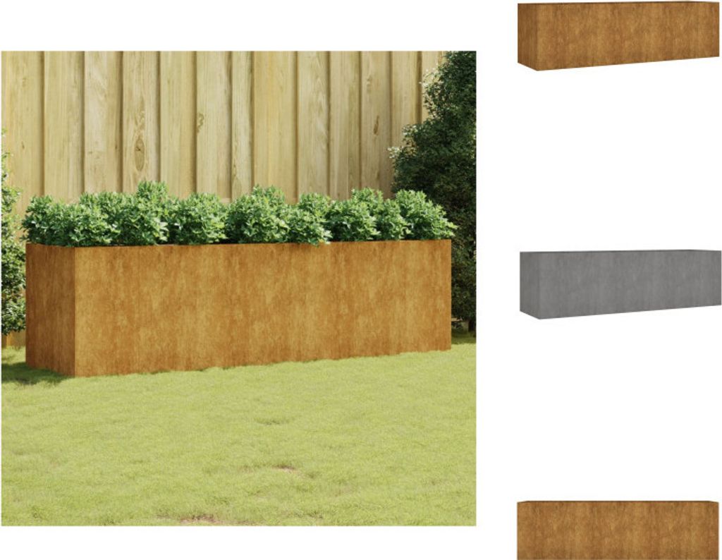 vidaXL Hochbeet 280x80x80 cm Cortenstahl - Blumentöpfe & Pflanzgefäße