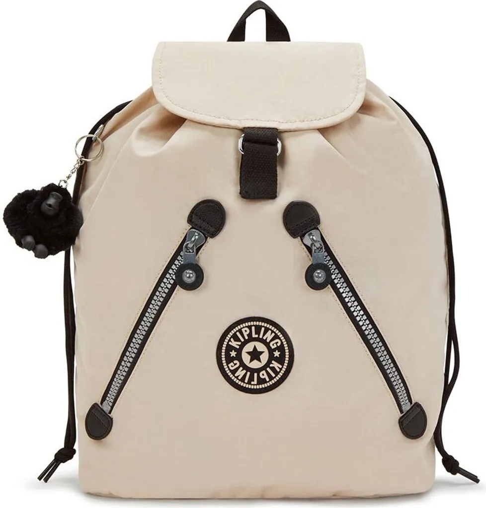 Sac à dos en toile beige Kipling New Fundamental L 17L imperméable