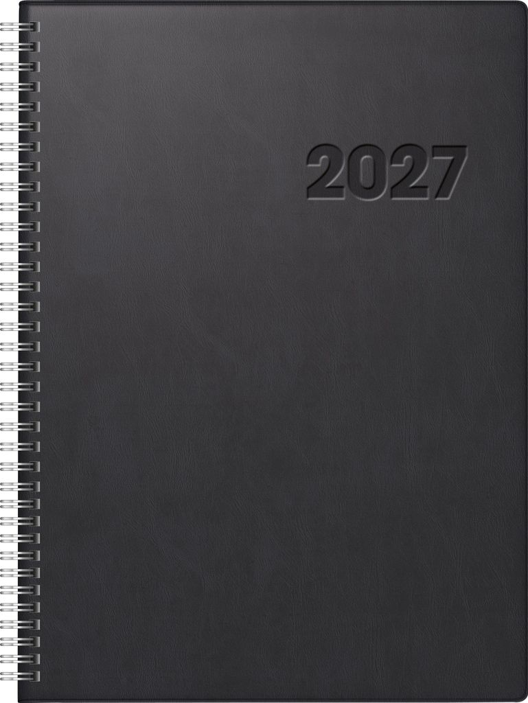 rido/idé 7027501907 Buchkalender Mod. Conform 2027 A4, Kunststoff, schwarz
