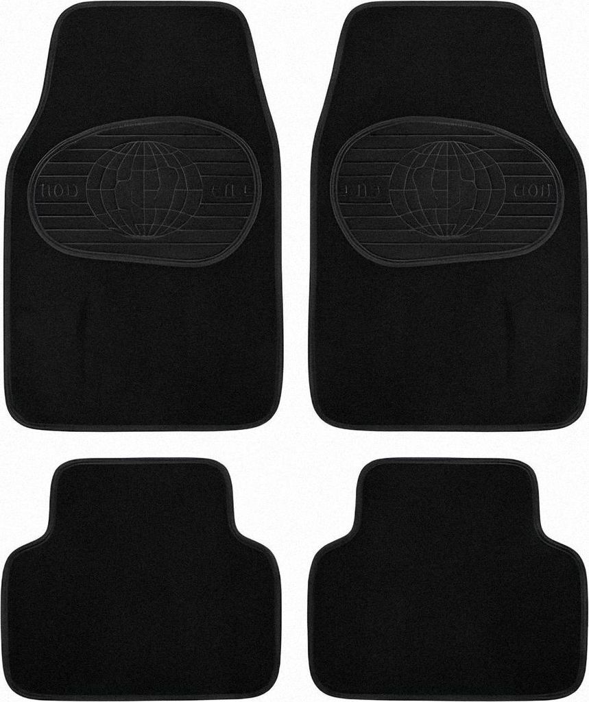 Avizar, Universelle Auto-Fußmatten aus ökologischem PVC, Schwarz