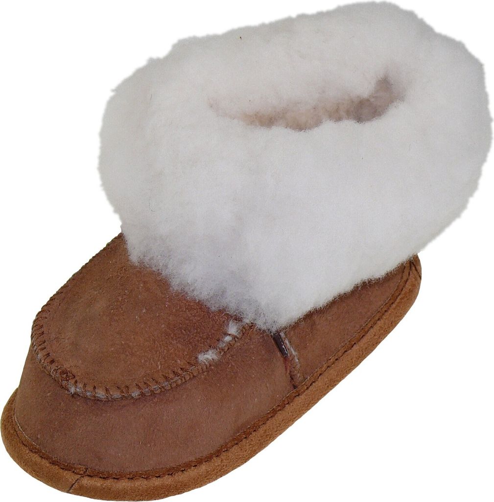 Kinderhausschuhe aus Lammfell in 4 Farben von 19-25
