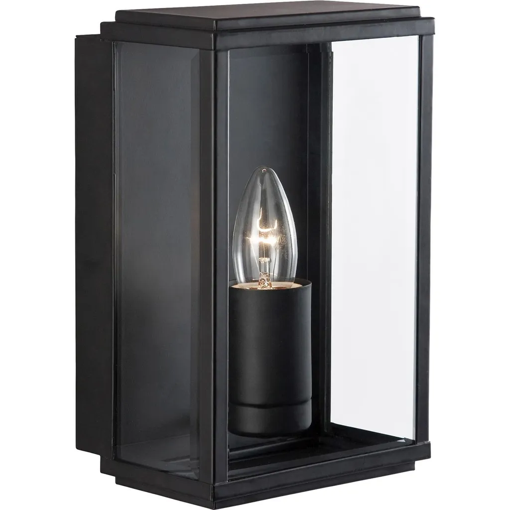 Applique murale extérieure lanterne noire rustique Box pour entrée E14 - 2